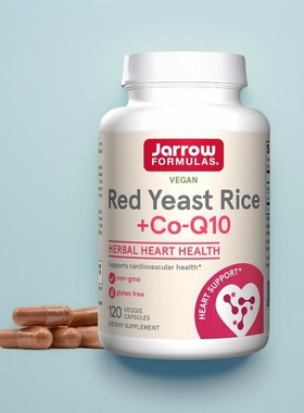 美国Jarrow Red Yeast Rice辅酶q10 红曲米Co-Q10 100mg成人健康