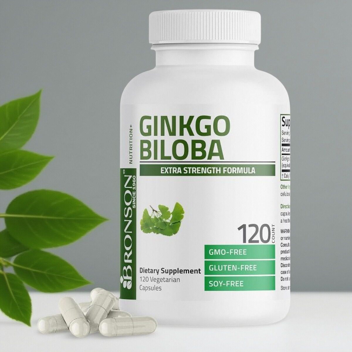 美国成人银杏提取胶囊Bronson Ginkgo Biloba脑力心脑保健品120粒