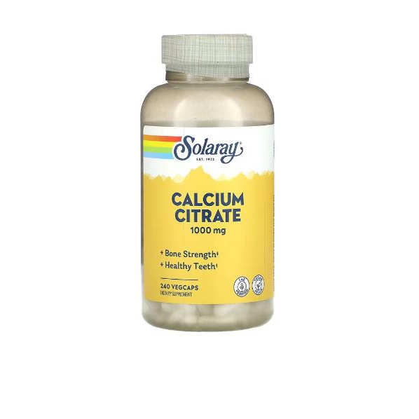 现货美国Solaray柠檬酸钙1000 毫克240粒CALCIUM CITRATE 关节