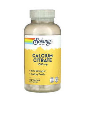 现货美国Solaray柠檬酸钙1000 毫克240粒CALCIUM CITRATE 关节