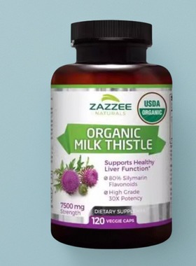 美国奶蓟草水飞蓟素Zazzee USDA Milk Thistle Extract 类黄酮肝