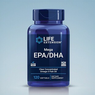 Life Extension Mega EPA/DHA 鱼油Omega-3心脑血管保健品120粒