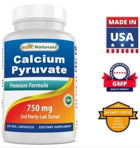 新到美国Best Naturals丙酮酸钙Calcium Pyruvate胶囊750mg120粒