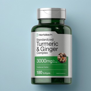 姜黄和生姜提取物 Ginger 3000毫克 Turmeric 现货美国Horbaach