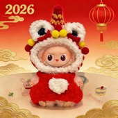 仅娃衣拉布布4.0搪胶红色喜庆新年醒狮衣服四代春节款 labubu套装