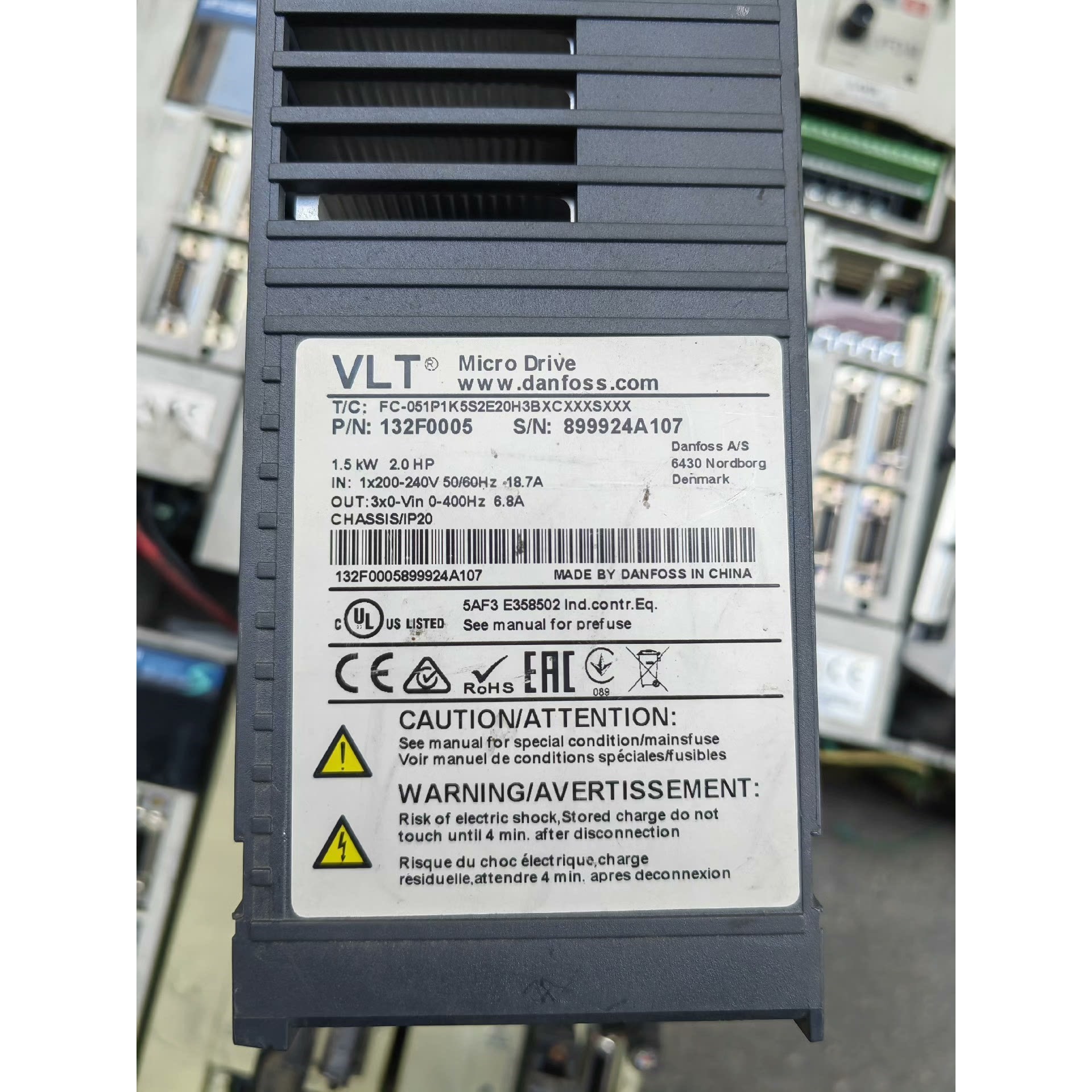 【议价】出二手拆机丹佛斯变频器VLT FC-051P1K5S2E20