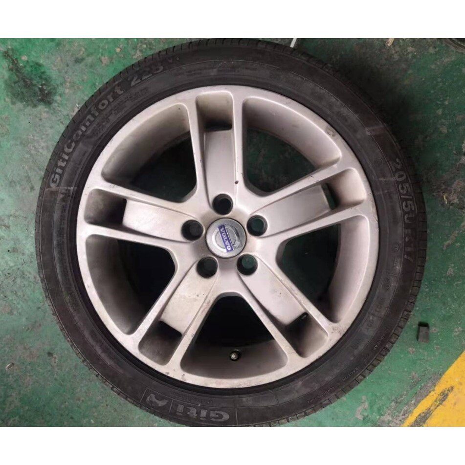 【议价】沃尔沃S40铝合金轮毂车轮带轮胎7J17寸5副纯拆车无伤