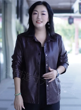 通勤常规PU大码外套妈妈装