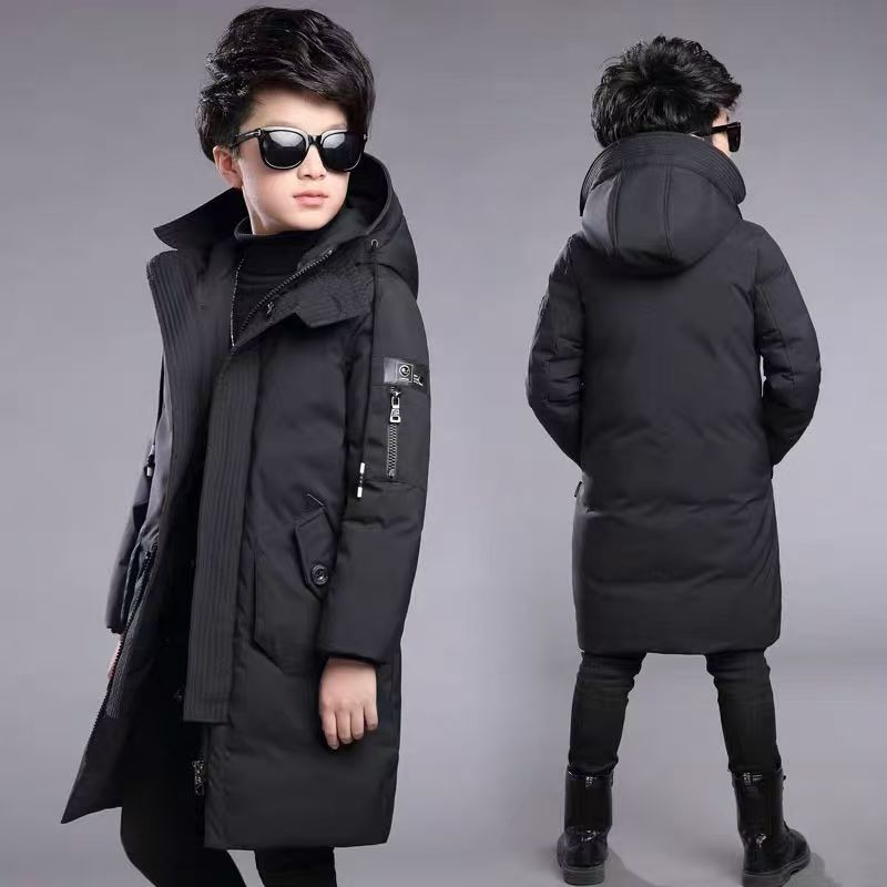 男童棉衣中长款2025冬装新款中大童加厚棉袄12岁儿童羽绒棉服男孩