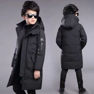 男童棉衣中长款2025冬装新款中大童加厚棉袄12岁儿童羽绒棉服男孩