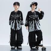 炸街酷帅架子鼓表演服装 儿 童街舞嘻哈舞蹈hiphop演出服少儿秋季