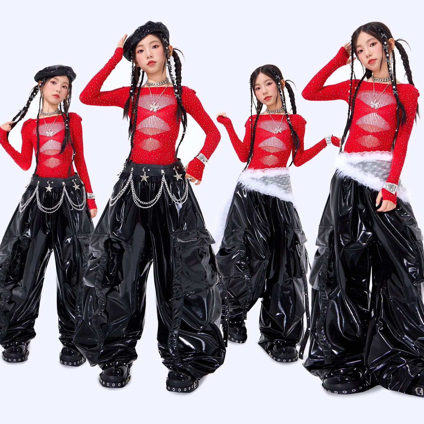 爵士舞服装女童街舞儿童少儿表演服女孩jazz潮服舞蹈走秀演出套装