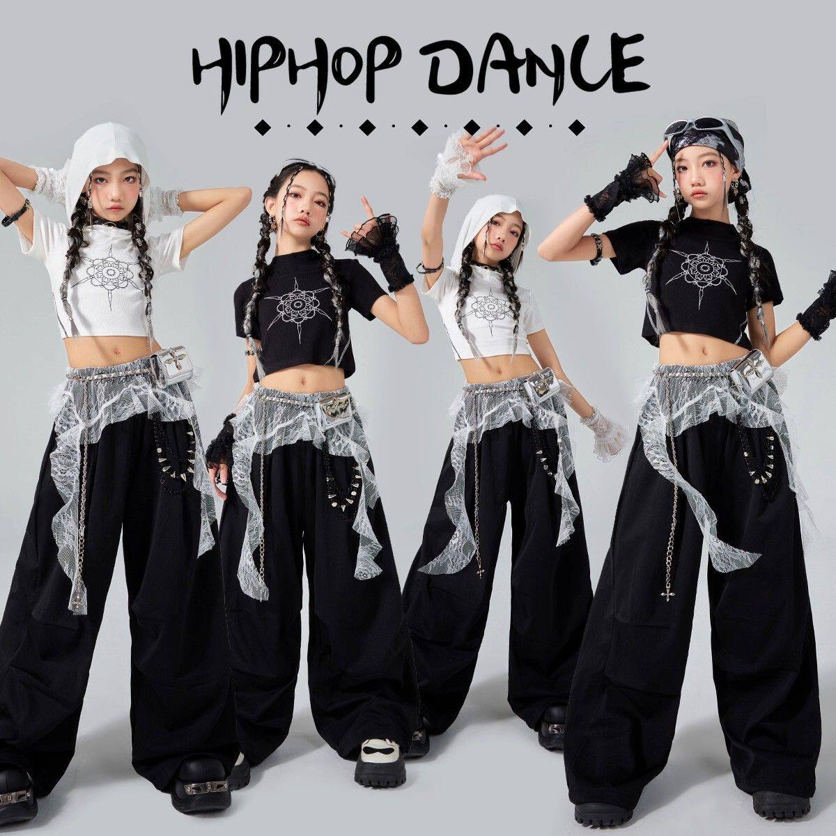 女童爵士舞服装夏季女孩街舞儿童走秀jazz潮服表演嘻哈舞蹈演出服