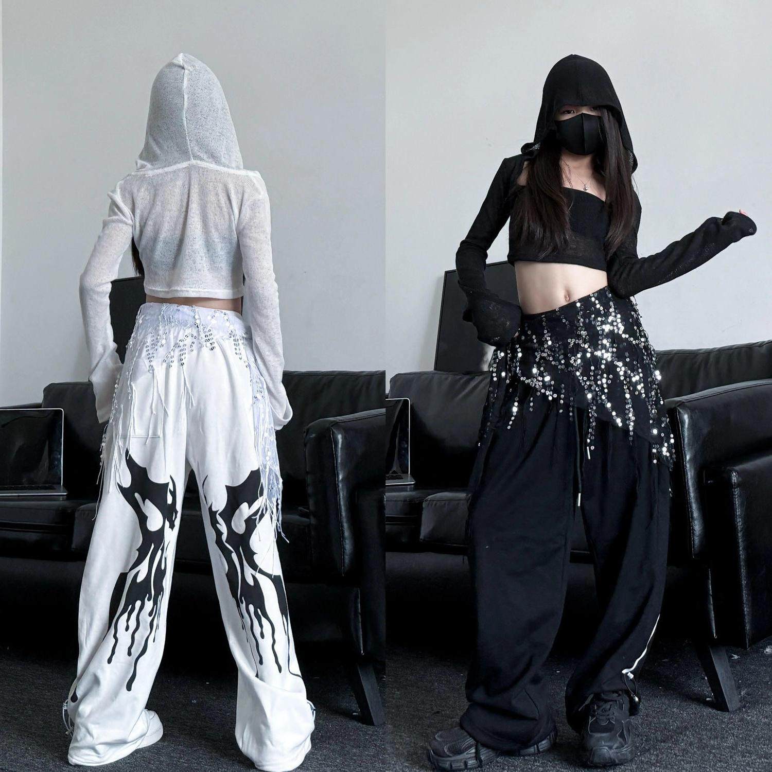 潮酷女童露脐连帽罩衣宽松束脚纯棉卫裤套装少儿爵士舞女团演出服,童装/婴儿装/亲子装,套装,淘宝优惠券,粉丝福利购,淘宝优惠卷