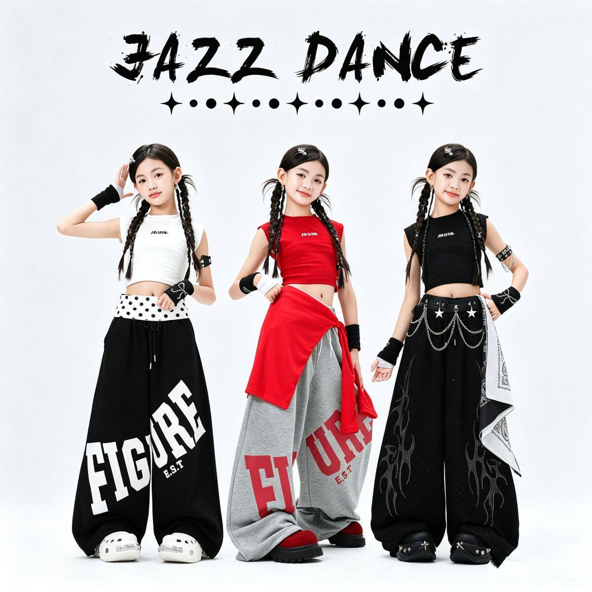 爵士舞女童服装潮酷少儿街舞练功时髦儿童JAZZ舞台走秀演出服炸街
