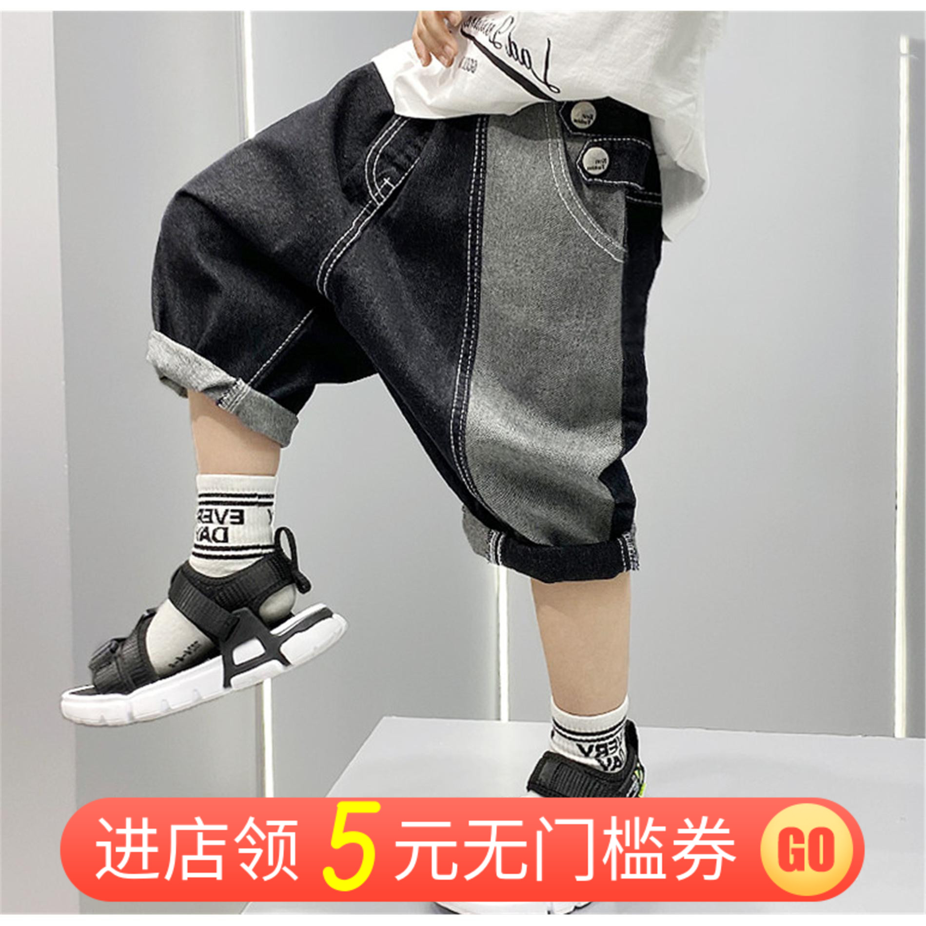 男童牛仔短裤夏季男孩帅气外穿儿童七分裤薄款小童宝宝夏装中裤潮在类目 童装/婴儿装/亲子装, 裤子中 - 来自Buy2taobao.com提供专业的淘宝代购服务