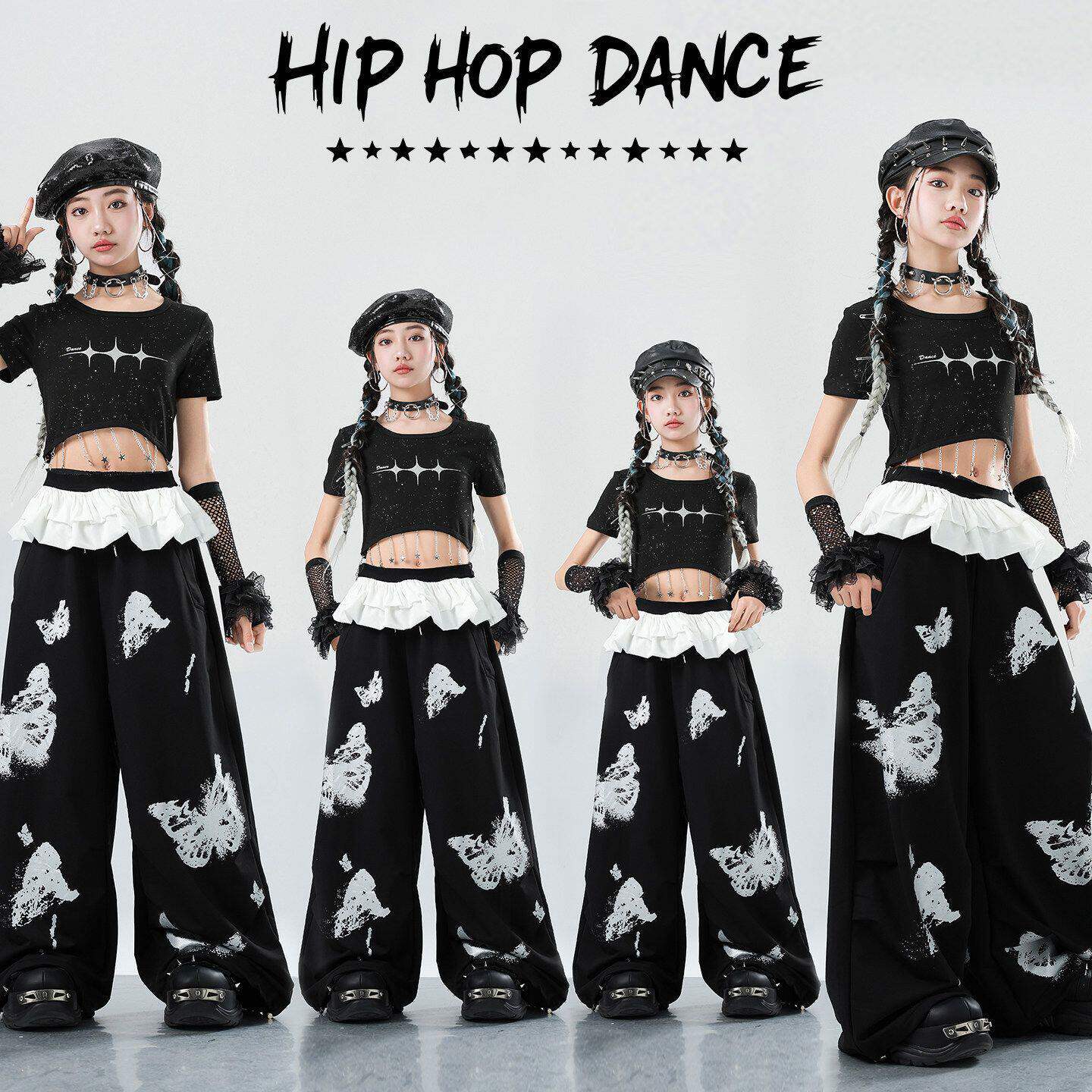 女孩爵士舞服装甜酷风少儿jazz韩版舞蹈表演服秋季儿童街舞演出服