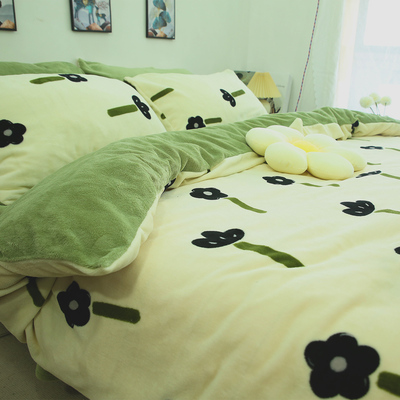 牛奶绒加厚被套单件150x200x230cm纯棉加绒1.5米被罩防抽丝静电