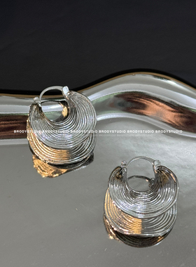 欧美金属复古气质高级感耳环 小众设计简约独特设计耳圈潮