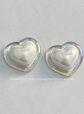 爱心耳环女小众设计感高级轻奢气质耳饰2024新款爆款耳夹无耳洞