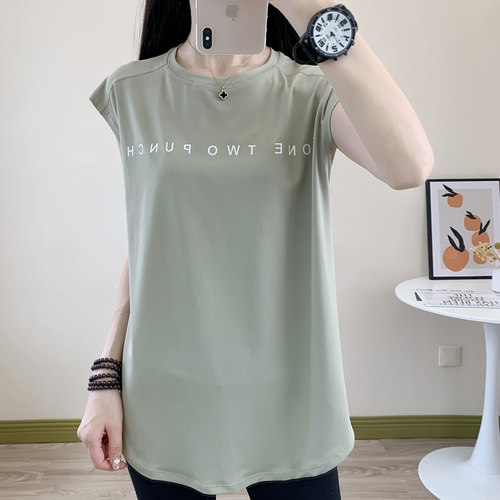 圆领无袖背心健身夏季速干衣女户外跑步宽松显瘦运动t恤衫瑜伽服