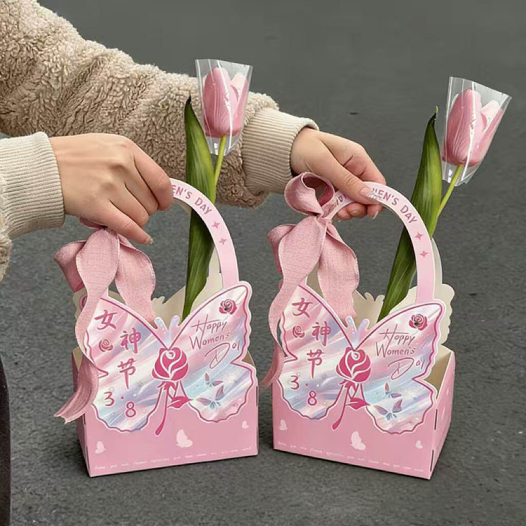 38女神节快乐甜品波波杯手提盒