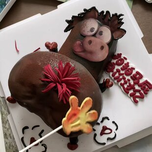 网红搞怪创意拍马屁蛋糕装饰插件拍拍马屁身家过亿亚克力烘焙插件