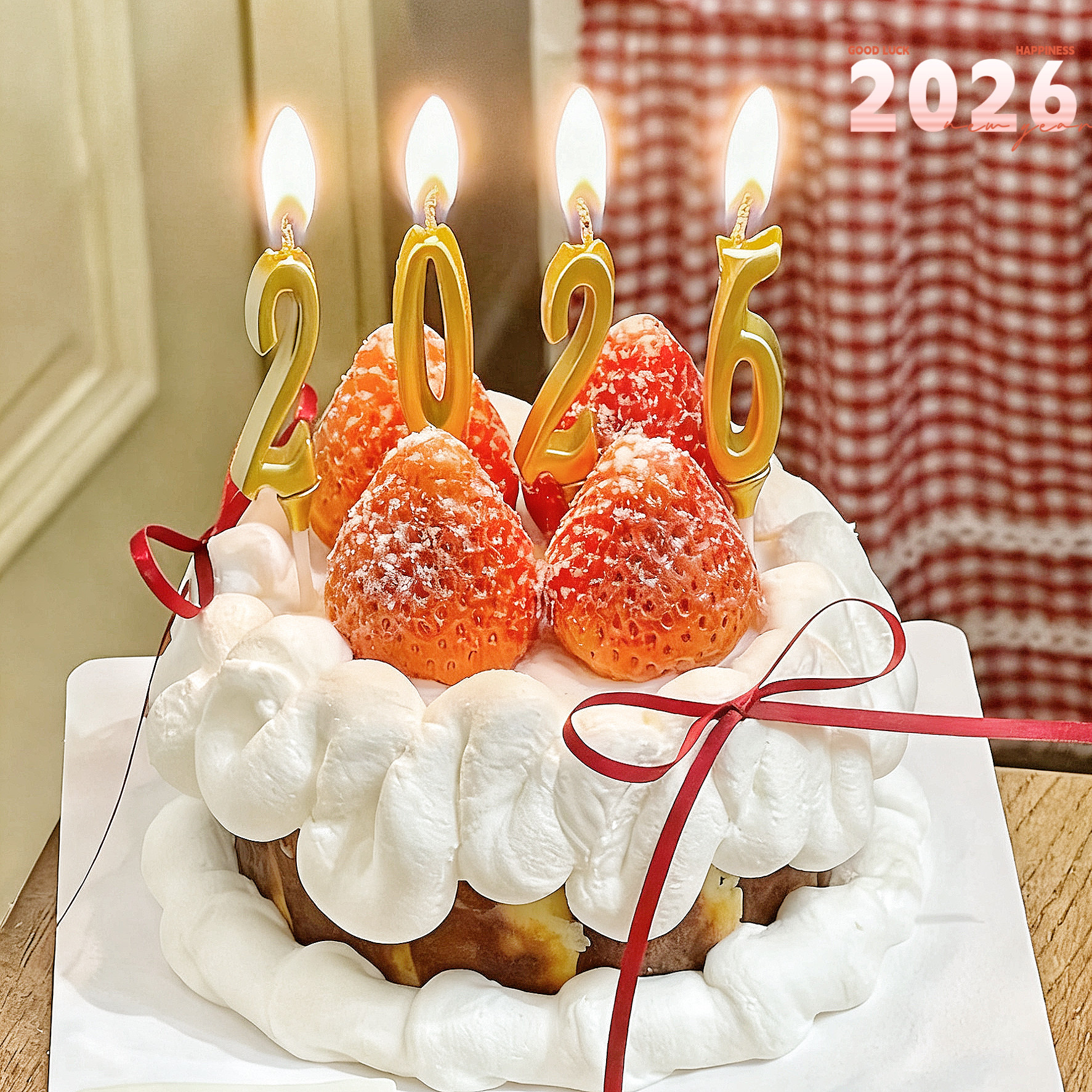 2026元旦跨年数字蜡烛蛋糕装饰插件马年新年快乐烘焙甜品插牌摆件