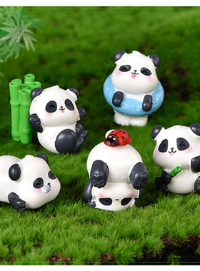 树脂微景观卡通熊猫摆件