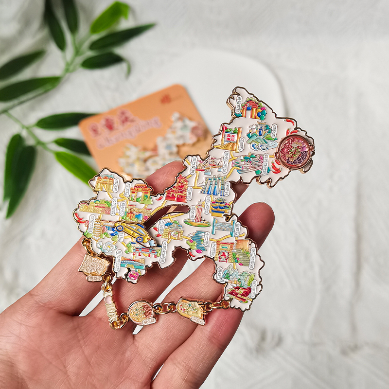 重庆地图金属冰箱贴可移动