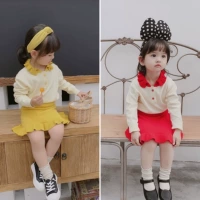 Quần áo trẻ em nữ mùa thu 2019 mới ngoại ngoại phù hợp với bé váy lưới màu đỏ trẻ em xuân hè thu hai mảnh thời trang Hàn Quốc - Phù hợp với trẻ em quần áo trẻ em mùa thu đông