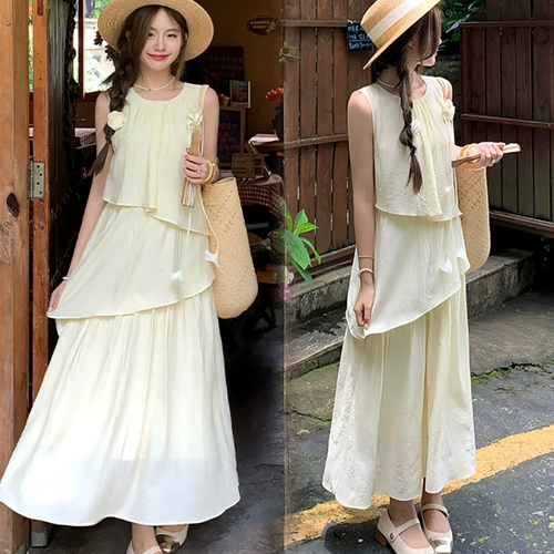 Милое летнее платье, дизайнерская длинная юбка, тренд сезона