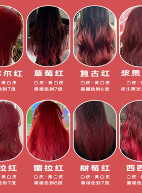 海王红媚拉红2025新款植物染发剂男女自己在家染显白波多尔红色