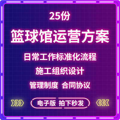 篮球馆运营管理制度赛事承办场地租赁合同协议书模板企策划方案，