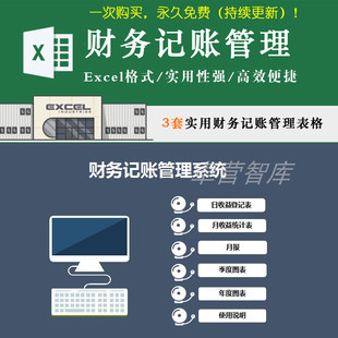财务记账管理系统表月季年度收益统计图丁字账资产负债损益表模板