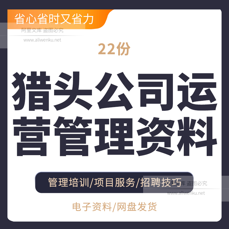 猎头公司运营管理资料创业计划书商业计划书薪酬制度管理制度成立