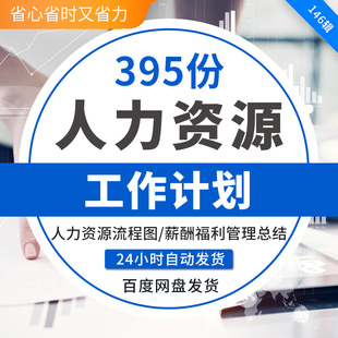 人事HR人力资源工作管理计划规划制度招聘培训方案总结表格资料HR