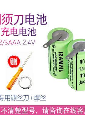 适用飞科剃须刀fs880 fs881 fs887 fs888 2/3AA 2.4V电池更换配件