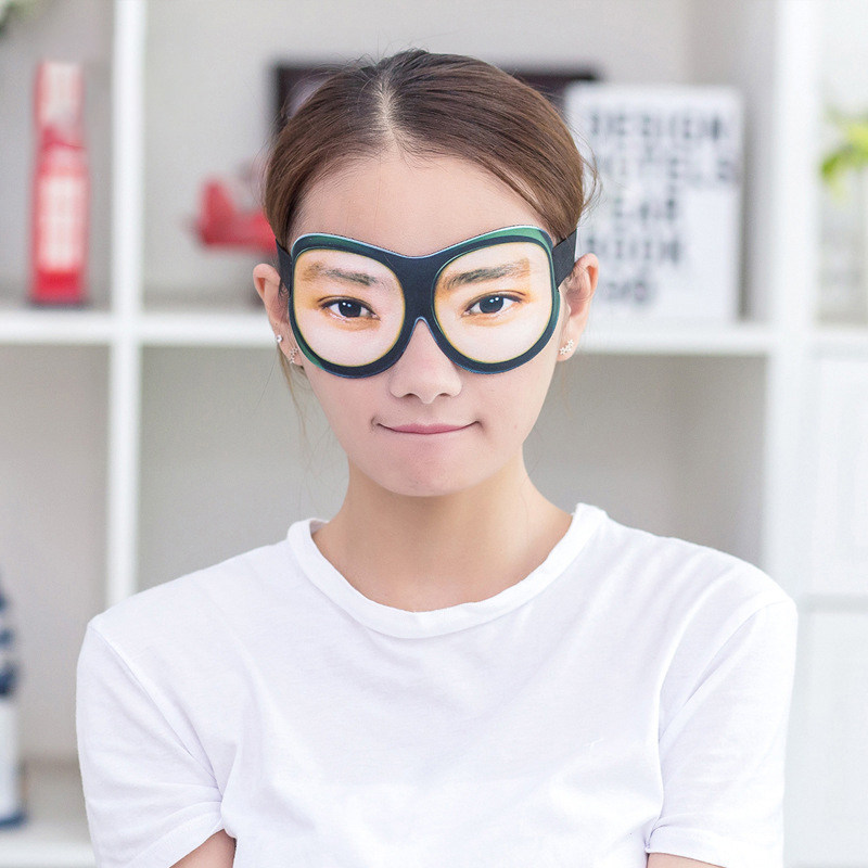 搞怪眼罩睡眠遮光真人3d立体搞笑睁眼睡觉眼罩可爱创意生日礼物女