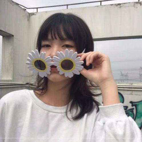 白色小雏菊网红搞怪户外野餐眼镜
