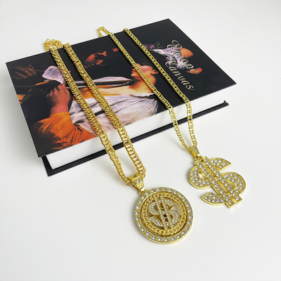 土豪大金链子男粗假黄金项链吊坠