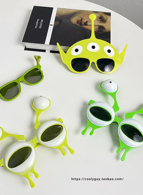 搞怪三眼仔眼镜卡通个性墨镜派对酒吧游乐园拍照装饰夸张沙雕道具