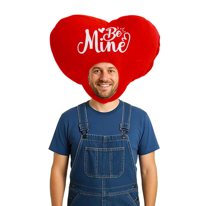 搞怪创意爱心头套情侣表白情人节订婚布置婚礼装饰心型帽子拍照潮