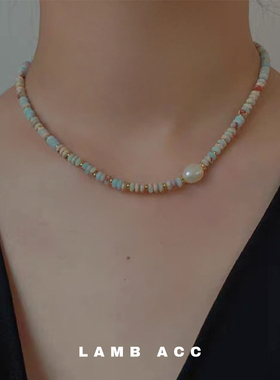 巴洛克淡水珍珠锁骨链项链