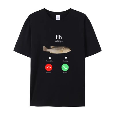 Fih Calling Remind Me Message Decline Accept短袖T恤男女棉TEE
