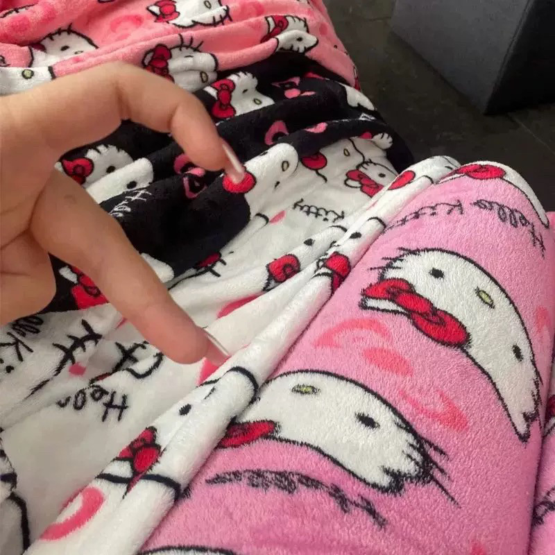 hellokitty法兰绒睡裤女孩秋冬新款加绒保暖休闲居家学生宿舍睡裤