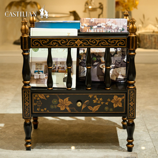 卡斯特兰欧式古典家用落地报纸报刊杂志收纳架置物架C2457