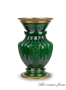 新中式祖母绿陶瓷花瓶摆件客厅插花水培鲜花客厅玄关高级感C5636