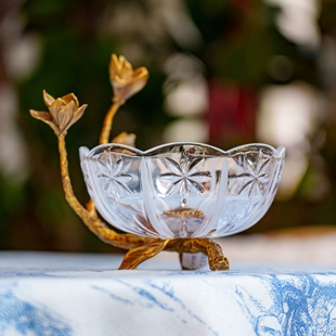 卡斯特兰欧式轻奢美式家居果斗饰品客厅玄关水晶果盘摆件C6500