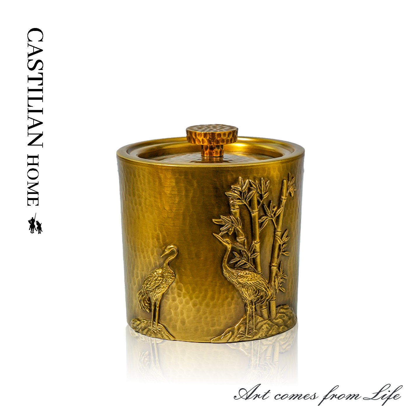 新中式全黄铜茶叶罐精品高档密封储物罐茶叶储存罐送长辈C6391,家居饰品,桌面摆件,淘宝优惠券,粉丝福利购,淘宝优惠卷